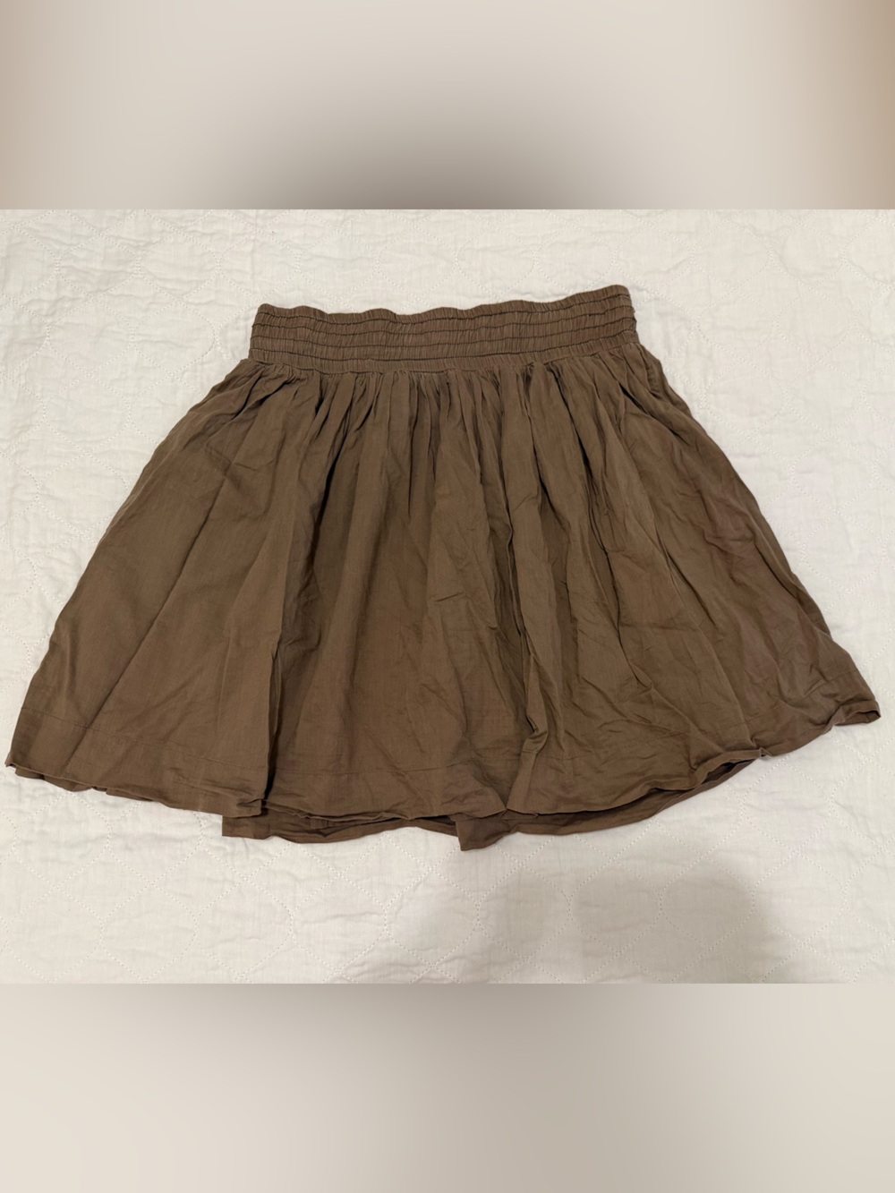 Banana Republic Brown Smocked-Waist Circle Skirt